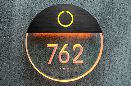 LUXELLO | ROUND BRONZE CLEAR LIGHTED NUMBER PANEL